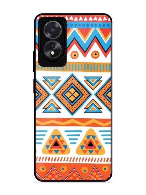 Vibrant Tribal Pattern Glossy Soft Edge Case for Oppo A18