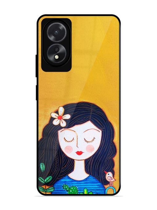 Girl Illustration Glossy Soft Edge Case for Oppo A18
