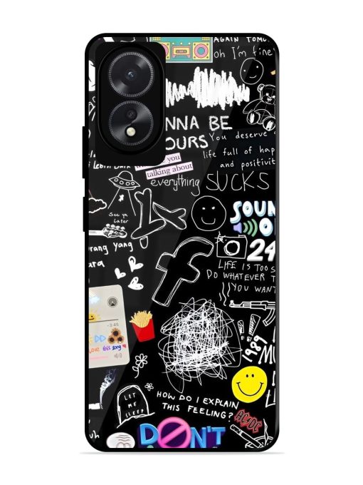 Doodle Diary Glossy Soft Edge Case for Oppo A18 Chachhi