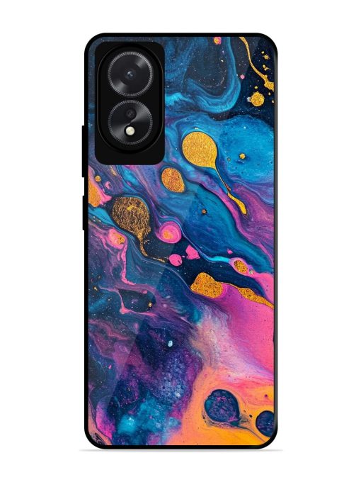 Cosmic Swirl Glossy Soft Edge Case for Oppo A18 Chachhi