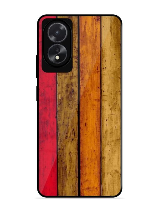 Colorful Woodgrain Glossy Soft Edge Case for Oppo A18 Chachhi