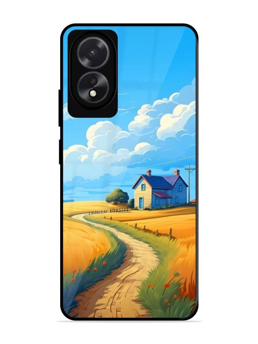 Countryside Cottage Glossy Soft Edge Case for Oppo A18 Chachhi