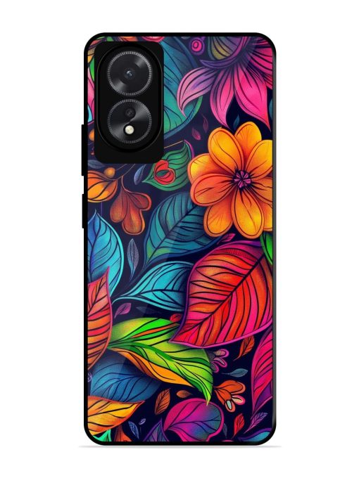 Rainbow Of Blooms Glossy Soft Edge Case for Oppo A18 Chachhi