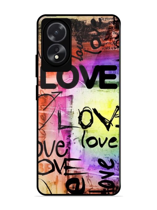 Love Graffiti Glossy Soft Edge Case for Oppo A18 Chachhi