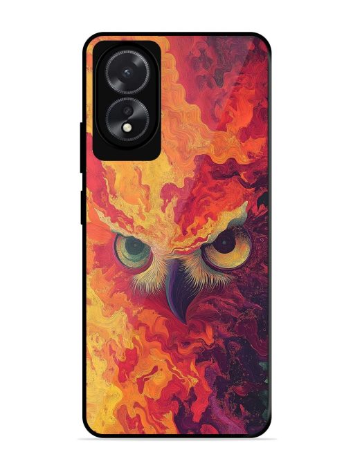 Fiery Owl Glossy Soft Edge Case for Oppo A18 Chachhi