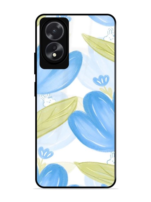 Bunny'S Blue Garden Glossy Soft Edge Case for Oppo A18 Chachhi