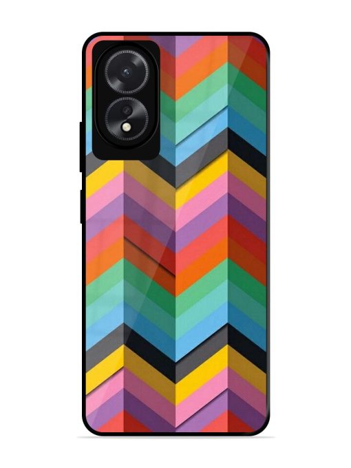 Colorful Zigzag Glossy Soft Edge Case for Oppo A18 Chachhi