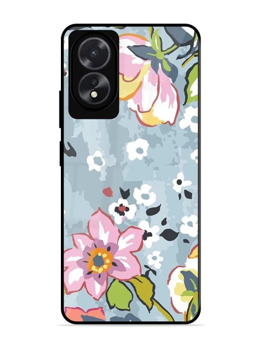 Floral Fantasy Glossy Soft Edge Case for Oppo A18 Chachhi