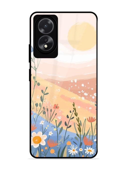 Golden Hour Blooms Glossy Soft Edge Case for Oppo A18 Chachhi