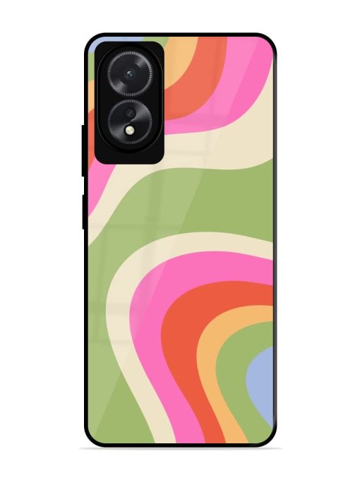 Wavy Rainbow Wonderland Glossy Soft Edge Case for Oppo A18 Chachhi