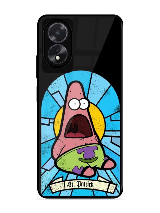 St. Patrick'S Day Stained Glass Patrick Star Glossy Soft Edge Case for Oppo A18