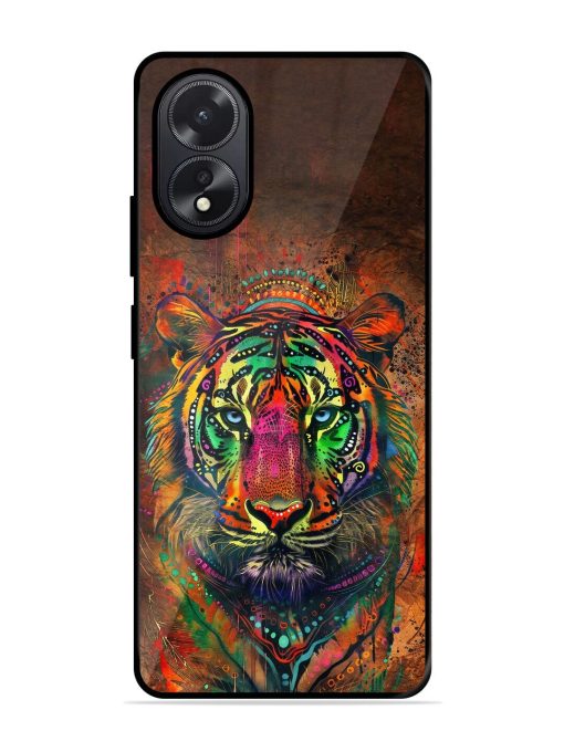 Cosmic Tiger Glossy Soft Edge Case for Oppo A38 Chachhi