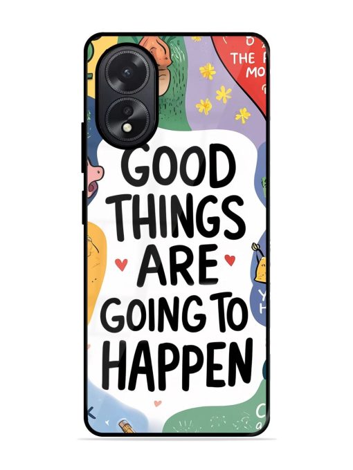 Uplifting Scribbles Glossy Soft Edge Case for Oppo A38 Chachhi