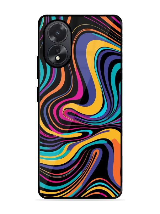 Psychedelic Swirl Glossy Soft Edge Case for Oppo A38 Chachhi