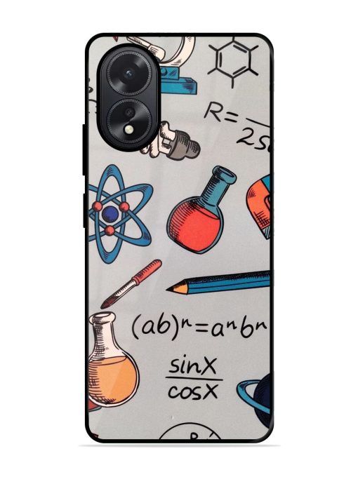 Science Doodle Glossy Soft Edge Case for Oppo A38 Chachhi