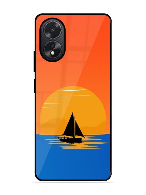 Sunset Sail Glossy Soft Edge Case for Oppo A38 Chachhi