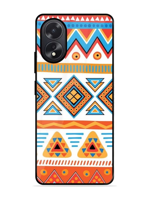 Vibrant Tribal Pattern Glossy Soft Edge Case for Oppo A38 Chachhi