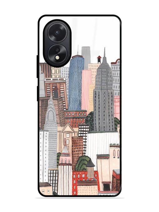 Cityscape Dreams Glossy Soft Edge Case for Oppo A38 Chachhi