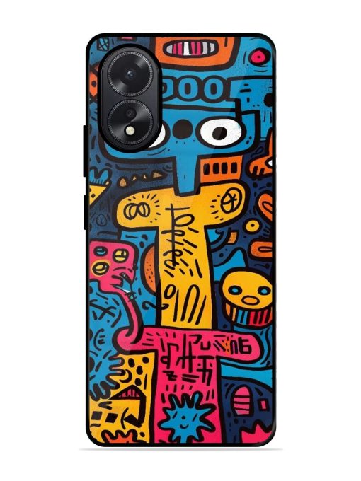 Doodletopia Glossy Soft Edge Case for Oppo A38 Chachhi