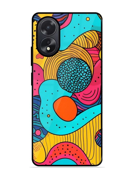 Psychedelic Patterns Glossy Soft Edge Case for Oppo A38 Chachhi