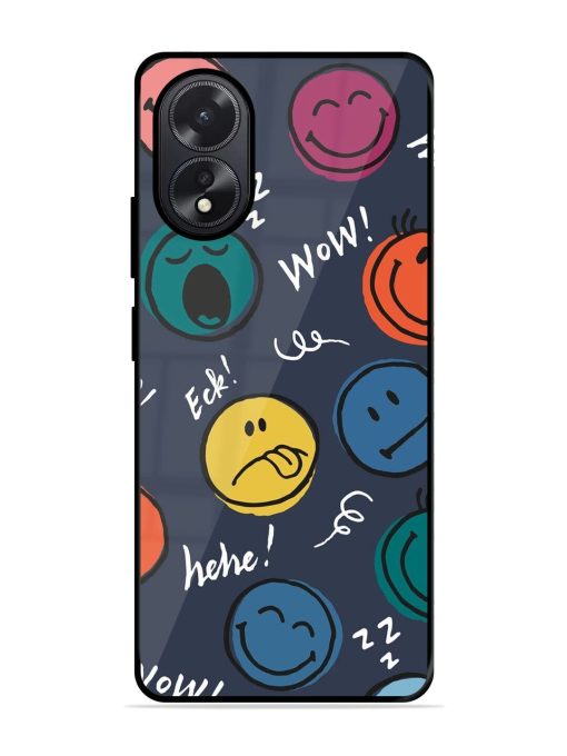 Emoticon Parade Glossy Soft Edge Case for Oppo A38 Chachhi