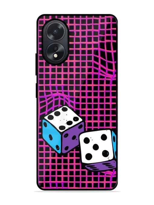 Glitched Dice Glossy Soft Edge Case for Oppo A38 Chachhi