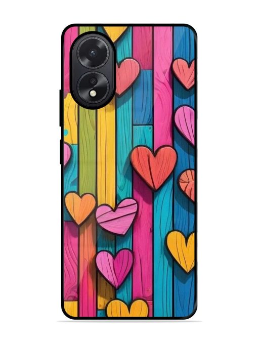 Rainbow Of Hearts Glossy Soft Edge Case for Oppo A38 Chachhi