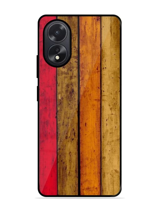 Colorful Woodgrain Glossy Soft Edge Case for Oppo A38 Chachhi