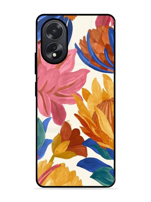 Blooming Tapestry Glossy Soft Edge Case for Oppo A38 Chachhi