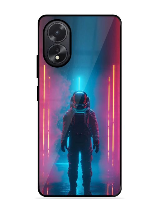 Neon Astronaut Glossy Soft Edge Case for Oppo A38 Chachhi