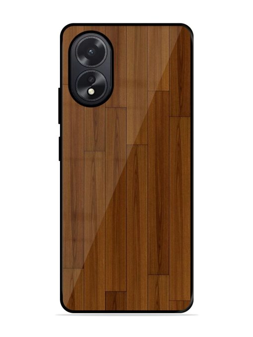 Warm Woodgrain Glossy Soft Edge Case for Oppo A38 Chachhi