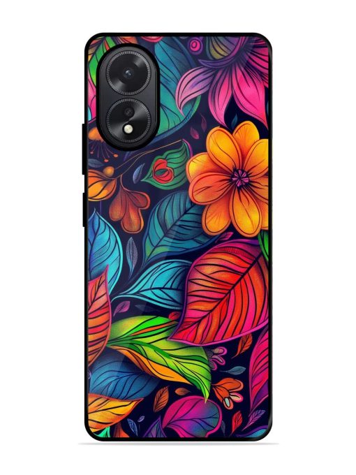 Rainbow Of Blooms Glossy Soft Edge Case for Oppo A38 Chachhi