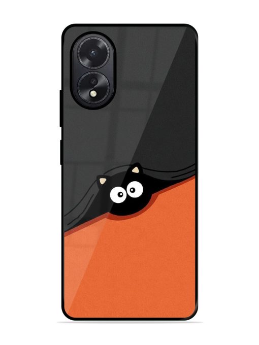 Peek-A-Boo Kitty Glossy Soft Edge Case for Oppo A38 Chachhi