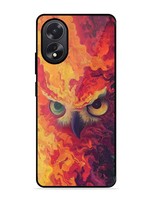 Fiery Owl Glossy Soft Edge Case for Oppo A38 Chachhi