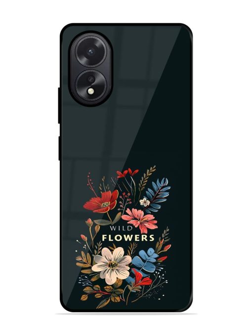 Dark Floral Glossy Soft Edge Case for Oppo A38 Chachhi