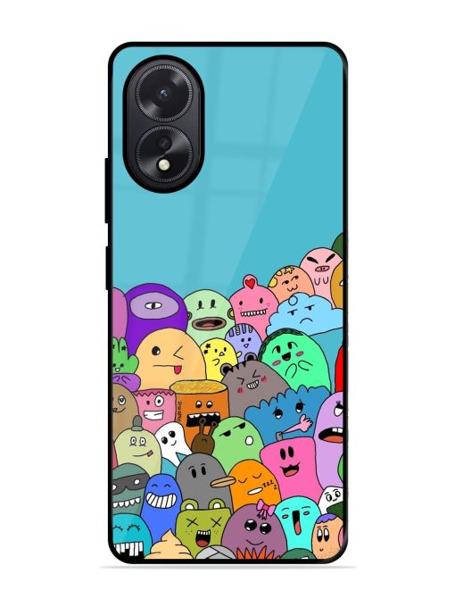 Monster Mash Glossy Soft Edge Case for Oppo A38 Chachhi