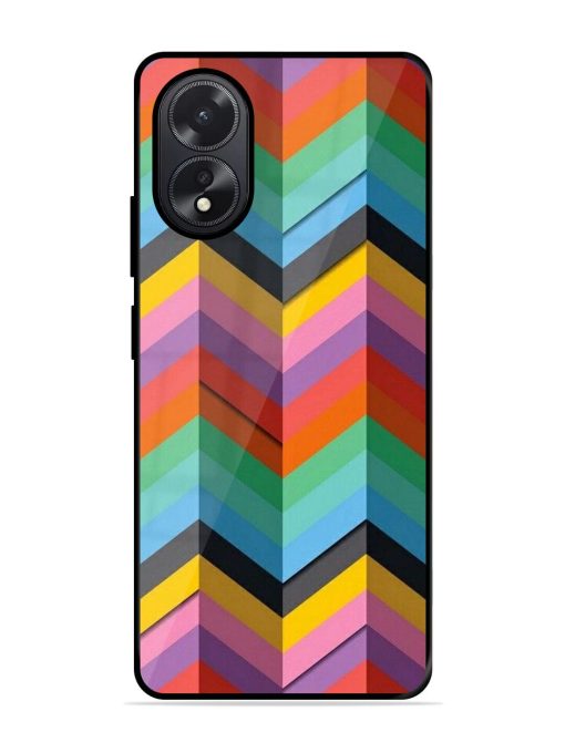 Colorful Zigzag Glossy Soft Edge Case for Oppo A38 Chachhi