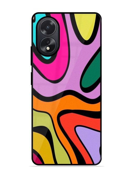 Groovy Swirls Glossy Soft Edge Case for Oppo A38 Chachhi