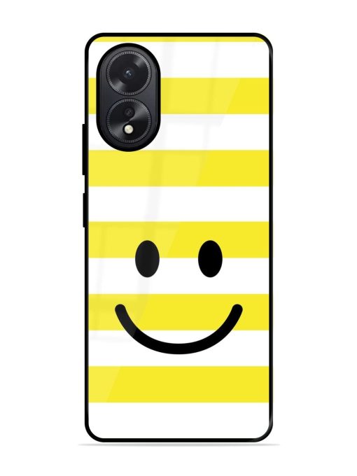 Smiling Stripes Glossy Soft Edge Case for Oppo A38 Chachhi