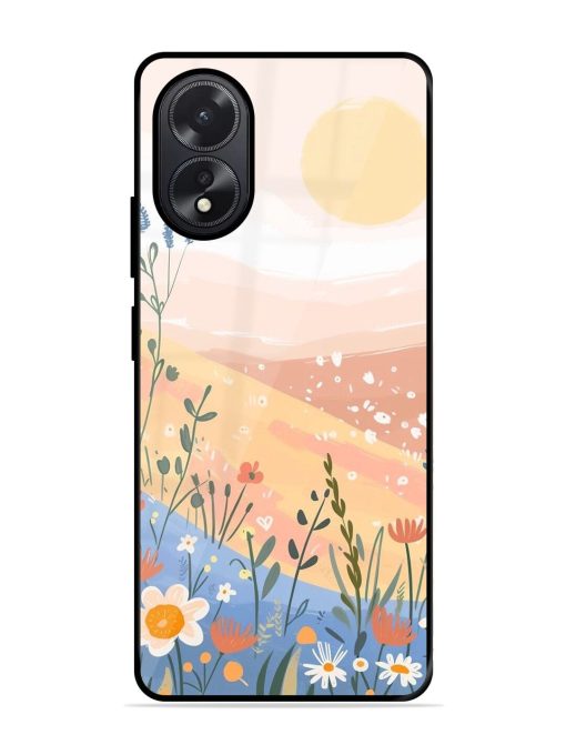 Golden Hour Blooms Glossy Soft Edge Case for Oppo A38 Chachhi