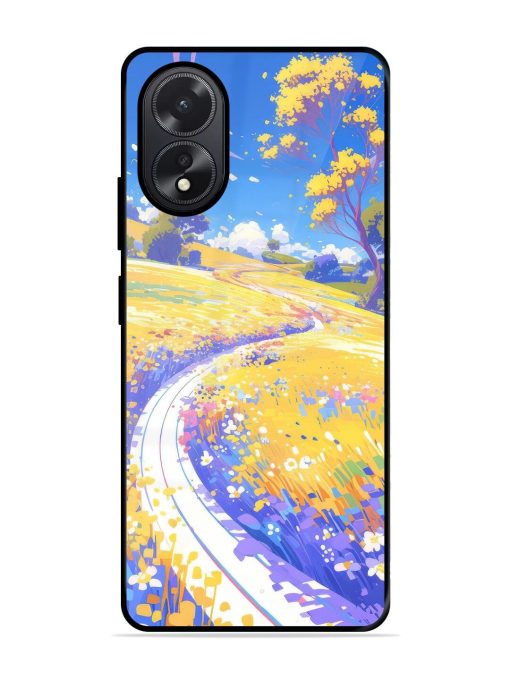 Vibrant Spring Meadow Glossy Soft Edge Case for Oppo A38 Chachhi