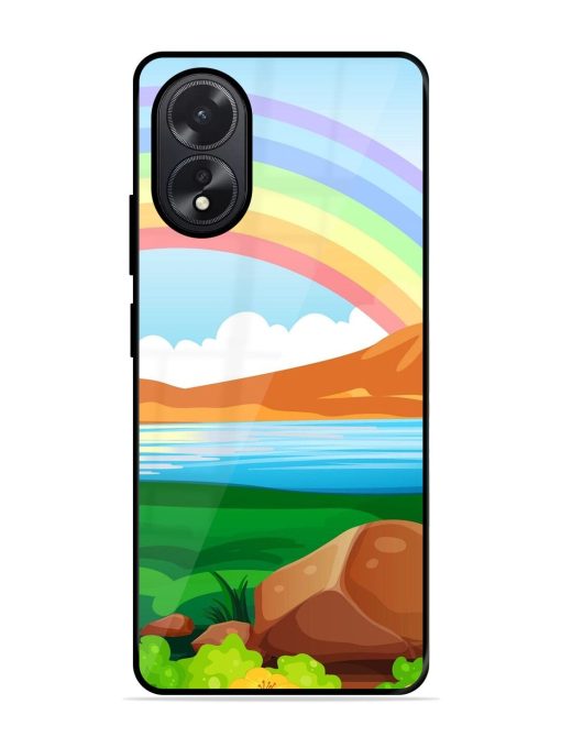 Rainbow Over The Lake Glossy Soft Edge Case for Oppo A38 Chachhi