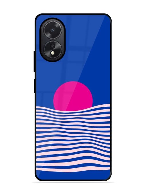 Pink Sunset Over Blue Waves Glossy Soft Edge Case for Oppo A38 Chachhi