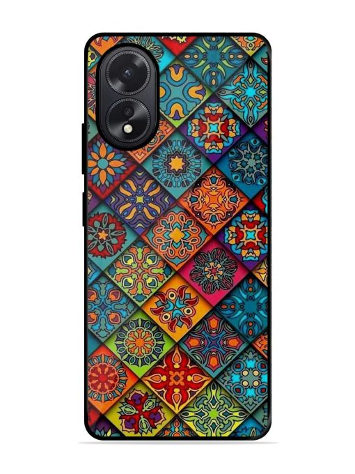 Patchwork Mandala Mosaic Glossy Soft Edge Case for Oppo A38 Chachhi