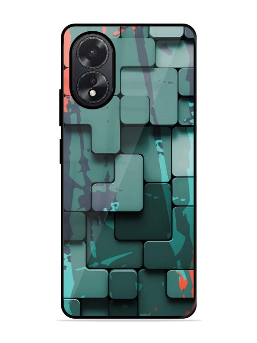 Abstract Geometric Mosaic Glossy Soft Edge Case for Oppo A38 Chachhi