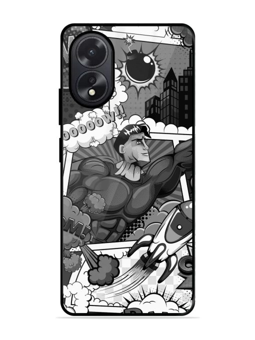 Comic Book Chaos Glossy Soft Edge Case for Oppo A38 Chachhi