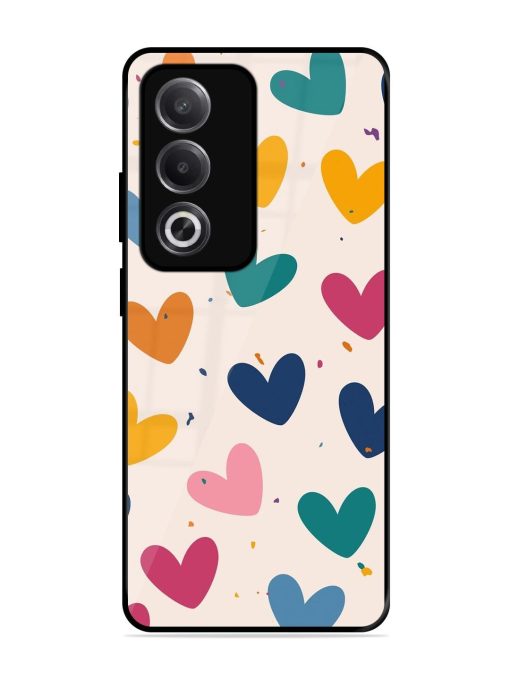 Rainbow Hearts Glossy Soft Edge Case for Oppo A3 Pro (5G)