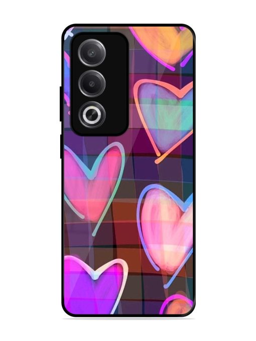 Neon Hearts Glossy Soft Edge Case for Oppo A3 Pro (5G)