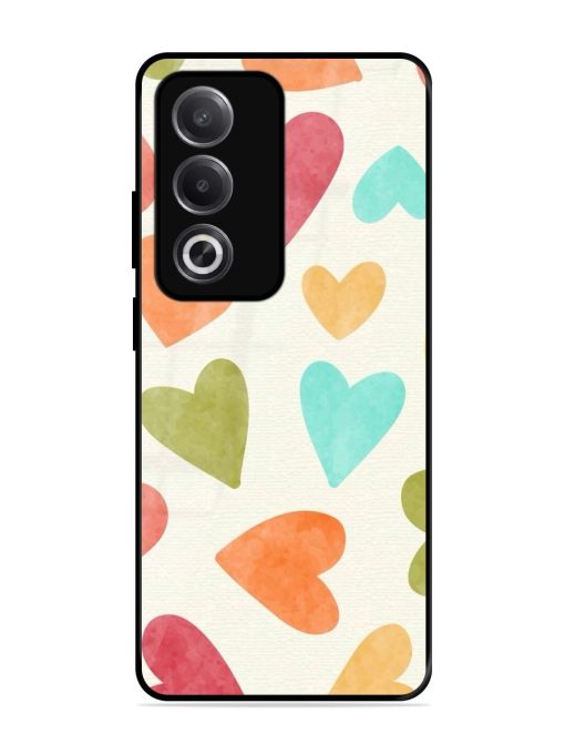 Watercolor Hearts Glossy Soft Edge Case for Oppo A3 Pro (5G)