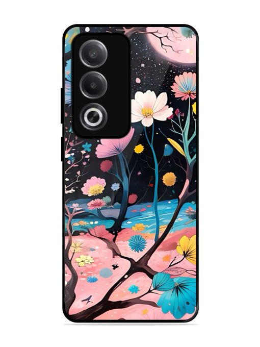 Cosmic Bloom Glossy Soft Edge Case for Oppo A3 Pro (5G)